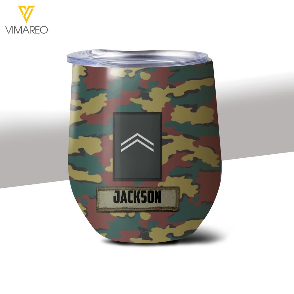Personalized Belgian Soldier/Veterans Tumbler Printed 22MAR-HQ31