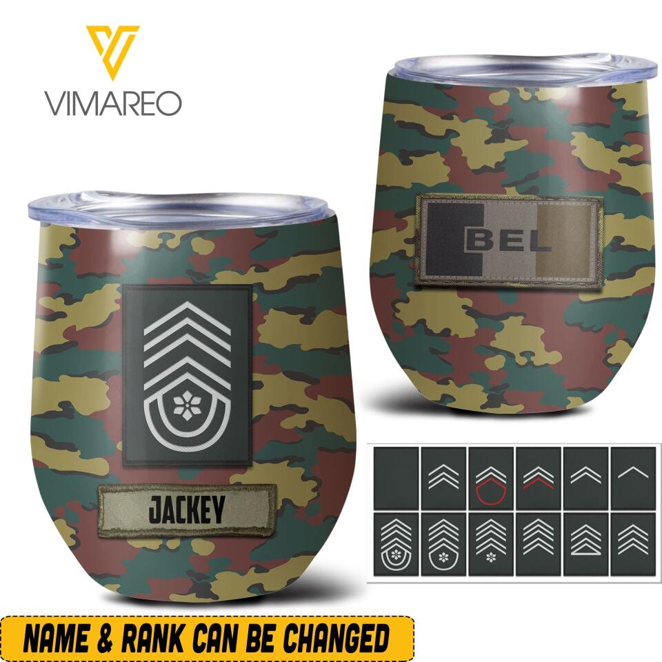 Personalized Belgian Soldier/Veterans Tumbler Printed 22MAR-HQ31