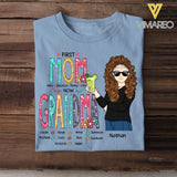 PERSONALIZED FIRST MOM NOW GRANDMA KID NAME TSHIRT QTMQ3103
