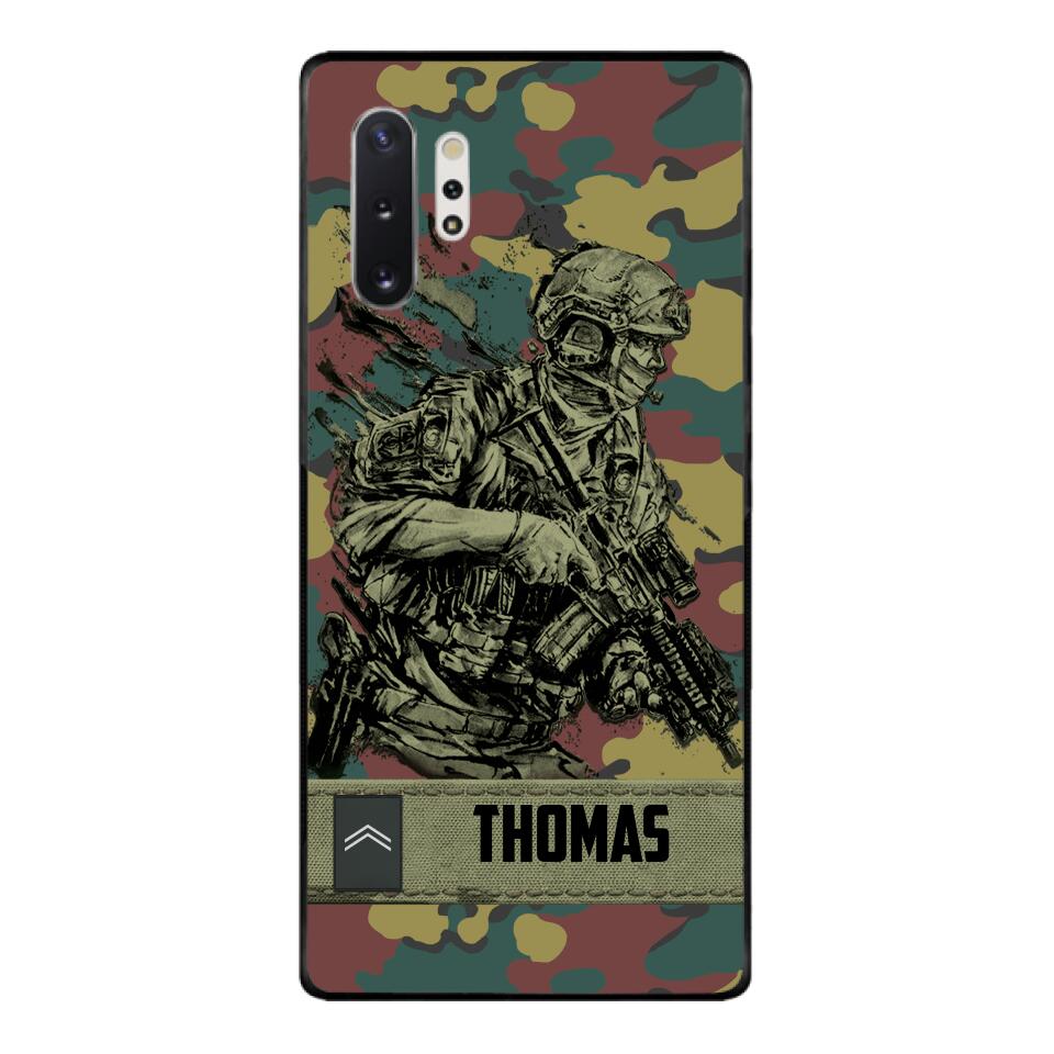 Personalized Belgian Soldier/Veterans Camo Phone Case Printed 22MAR-LN31