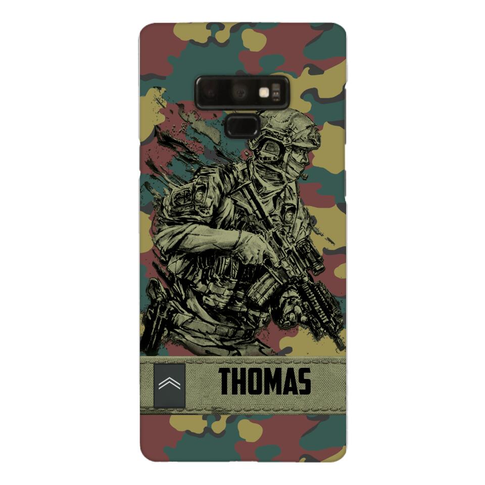 Personalized Belgian Soldier/Veterans Camo Phone Case Printed 22MAR-LN31