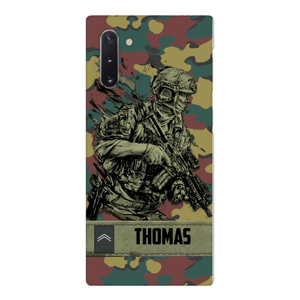 Personalized Belgian Soldier/Veterans Camo Phone Case Printed 22MAR-LN31