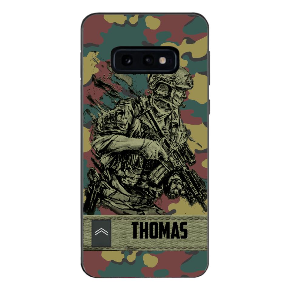 Personalized Belgian Soldier/Veterans Camo Phone Case Printed 22MAR-LN31