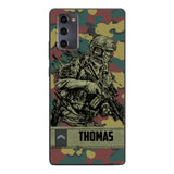 Personalized Belgian Soldier/Veterans Camo Phone Case Printed 22MAR-LN31
