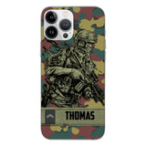 Personalized Belgian Soldier/Veterans Camo Phone Case Printed 22MAR-LN31