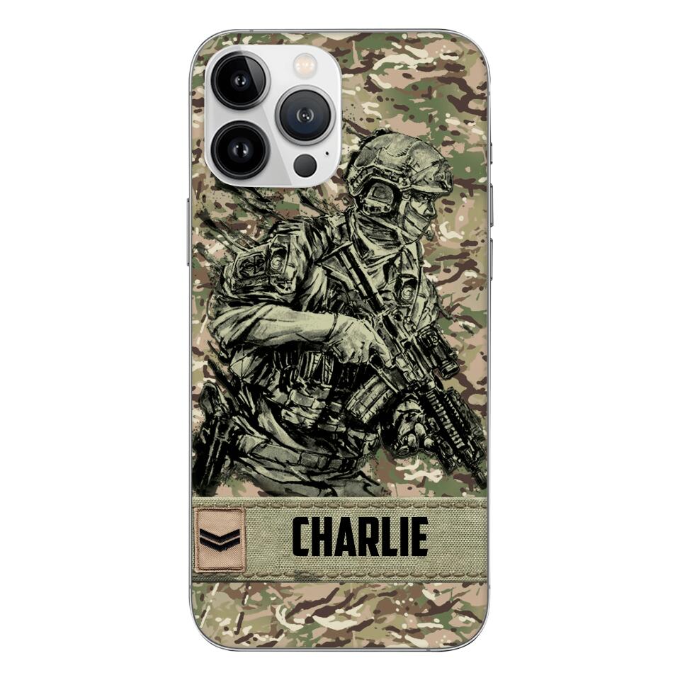 Personalized British Soldier/Veterans Phone Case Printed 22MAR-LN31