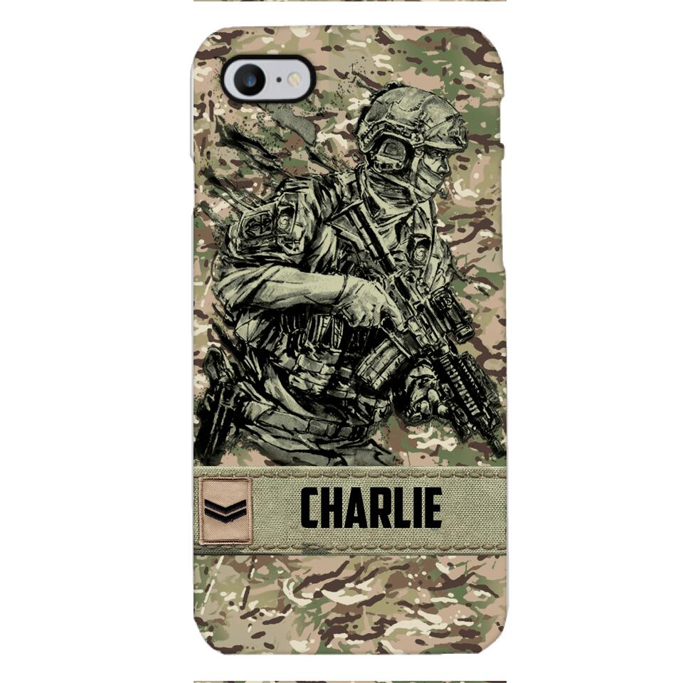Personalized British Soldier/Veterans Phone Case Printed 22MAR-LN31