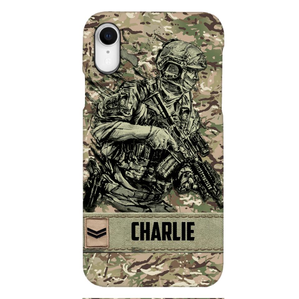 Personalized British Soldier/Veterans Phone Case Printed 22MAR-LN31