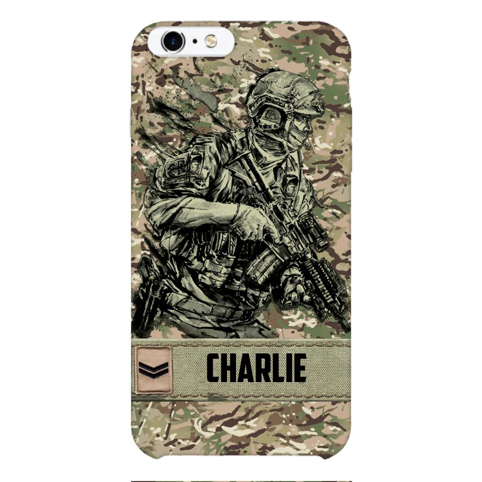 Personalized British Soldier/Veterans Phone Case Printed 22MAR-LN31