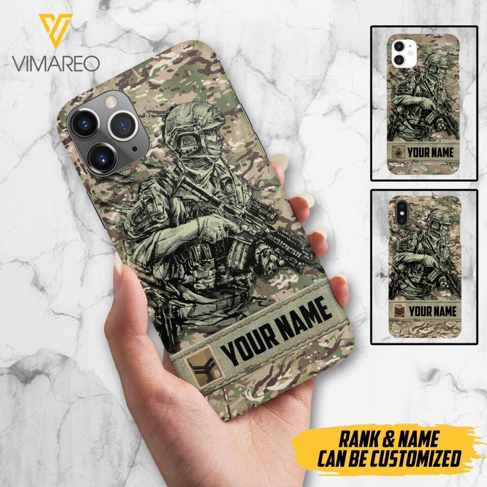 Personalized British Soldier/Veterans Phone Case Printed 22MAR-LN31