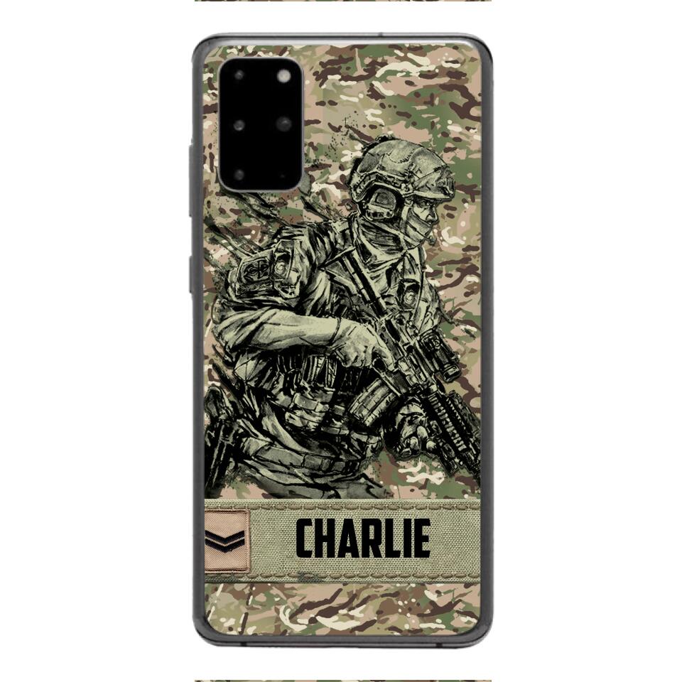 Personalized British Soldier/Veterans Phone Case Printed 22MAR-LN31