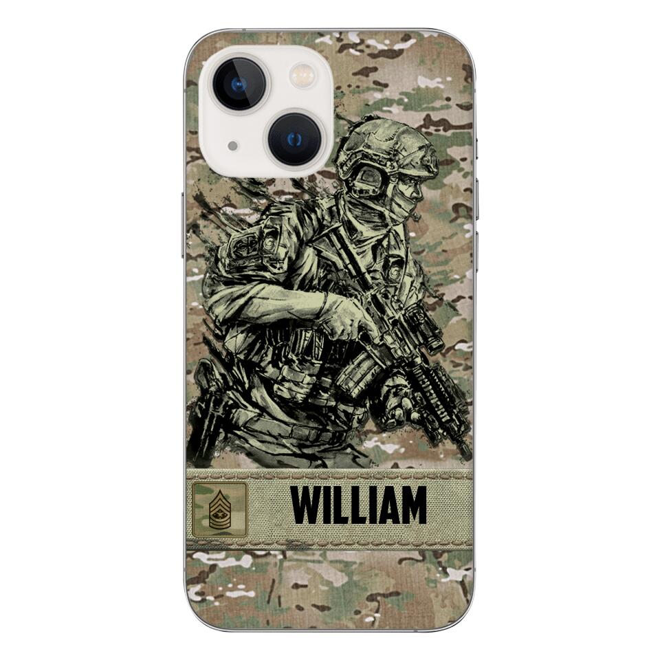 Personalized U.S Soldier/Veterans Phone Case Printed 22MAR-LN31