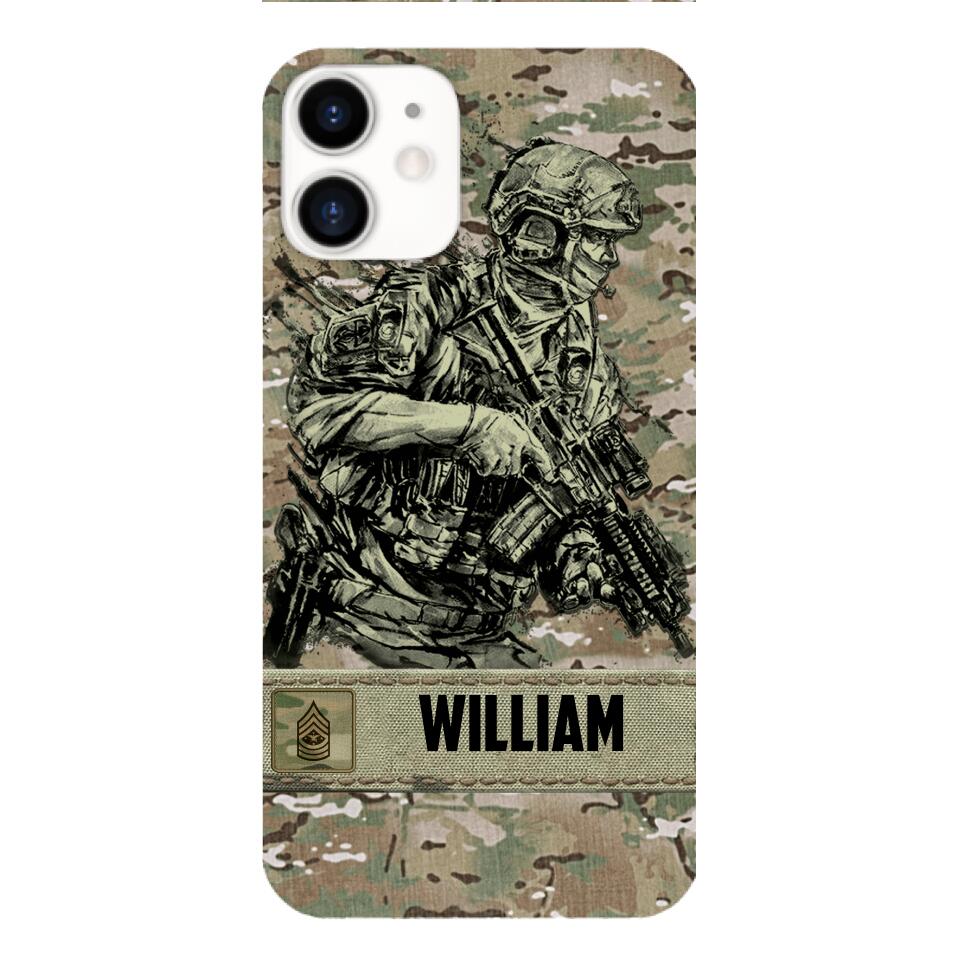 Personalized U.S Soldier/Veterans Phone Case Printed 22MAR-LN31