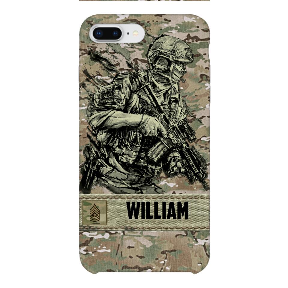 Personalized U.S Soldier/Veterans Phone Case Printed 22MAR-LN31