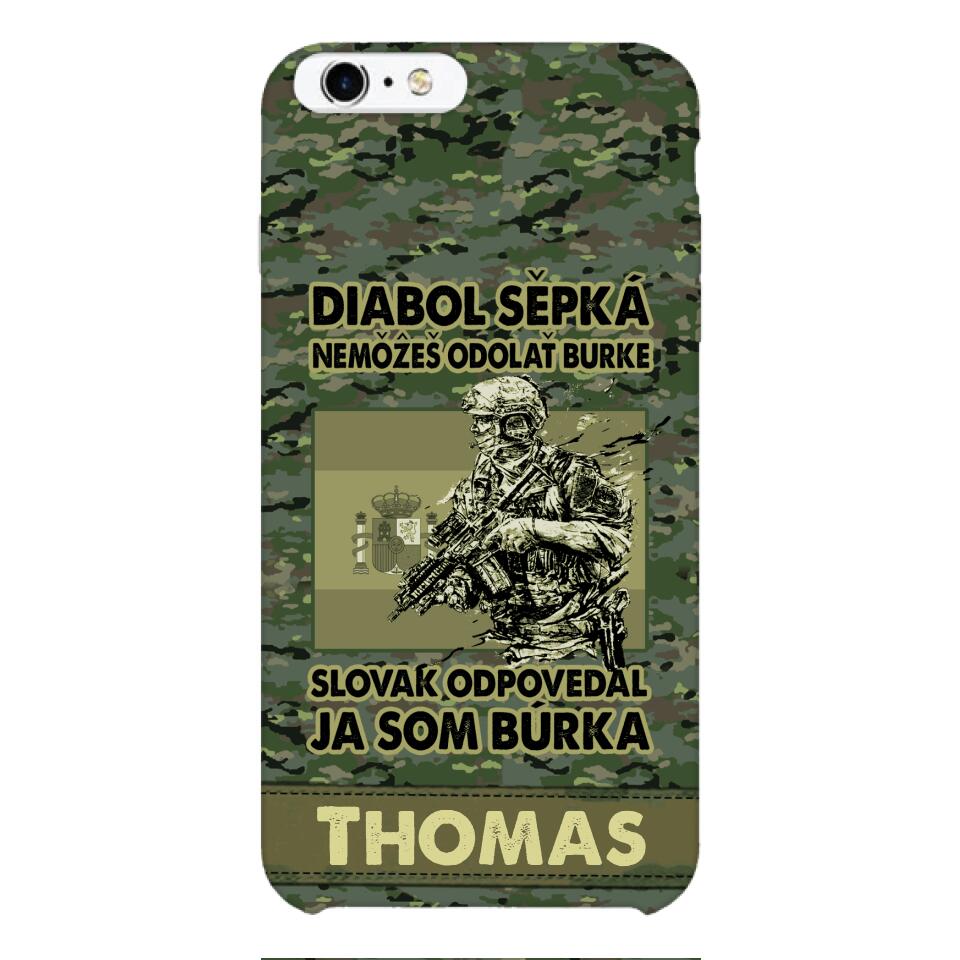 Personalized Spanish Soldier/Veterans Phone Case Printed 22MAR-QH31