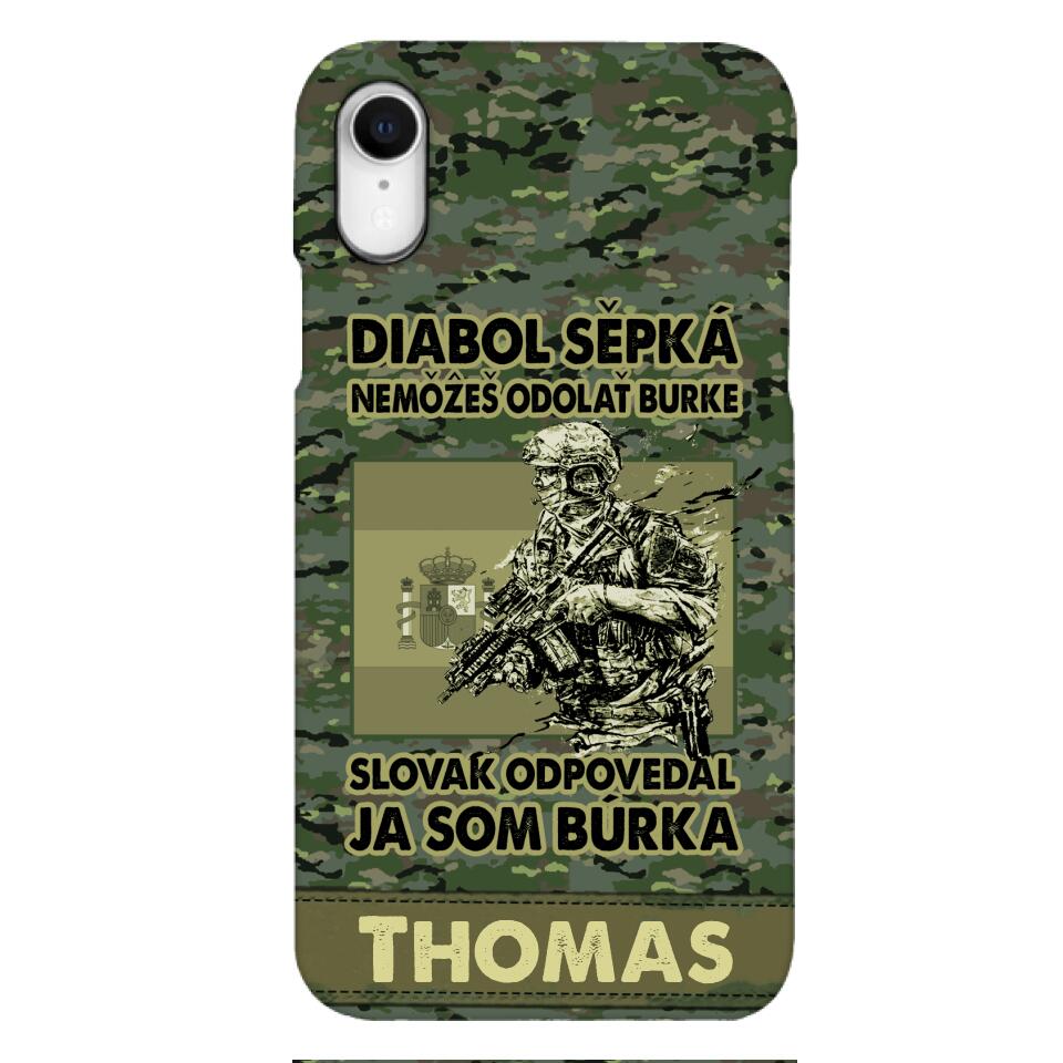 Personalized Spanish Soldier/Veterans Phone Case Printed 22MAR-QH31