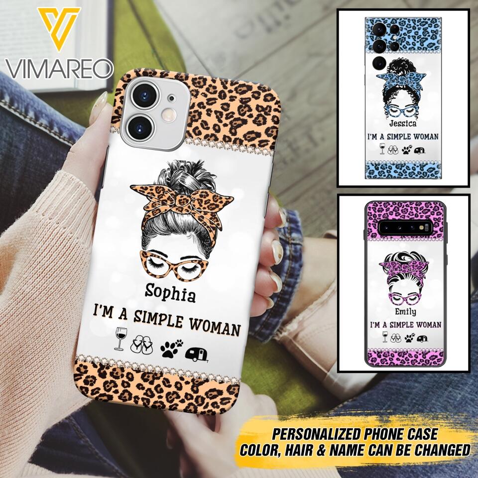 Personalized Simple Woman Love Camping Phone Case Printed 22APR-DT01