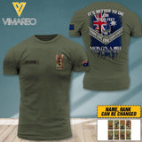 PERSONALIZED AUSTRALIAN SOLIDER ARMY WITH RANK IT'S BETTER TO DIE ON YOUR FEET TSHIRT PRINTED QTDT0404
