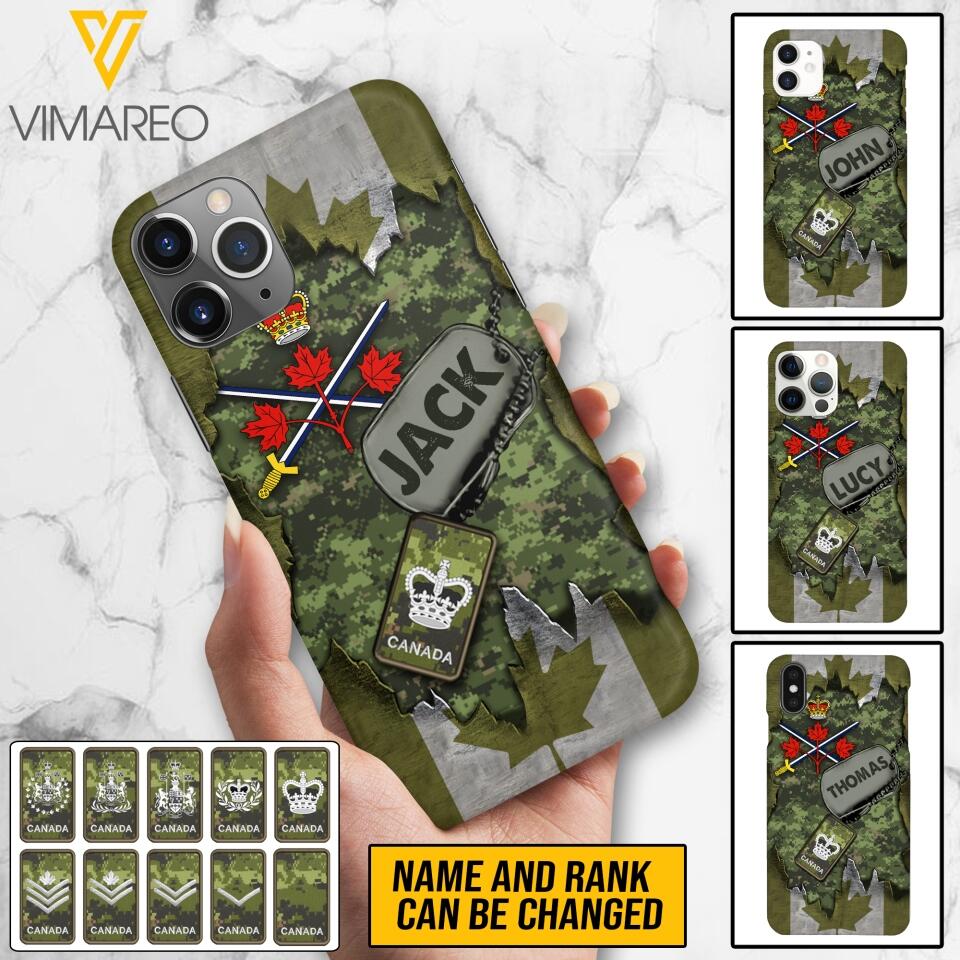 Personalized Canadian Army Camo Phone Case Printed T3Q 0404