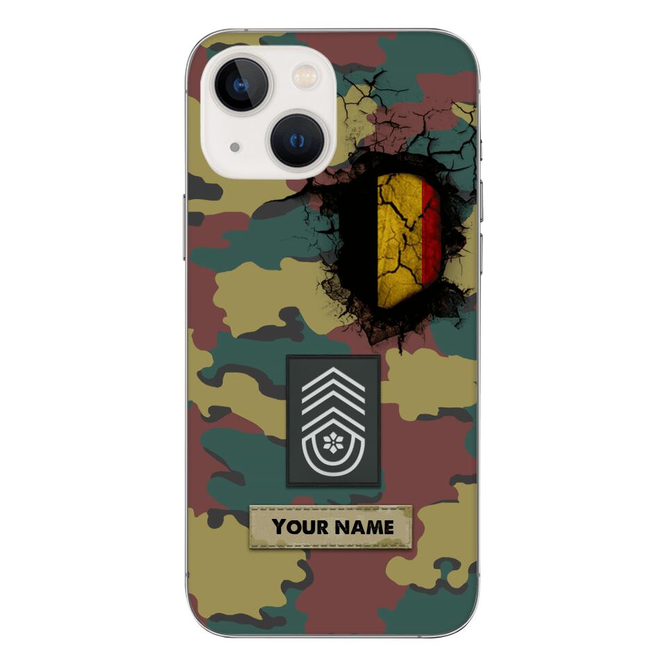 Personalized Belgium Army Veteran Camo Phone Case Printed 3C 0404