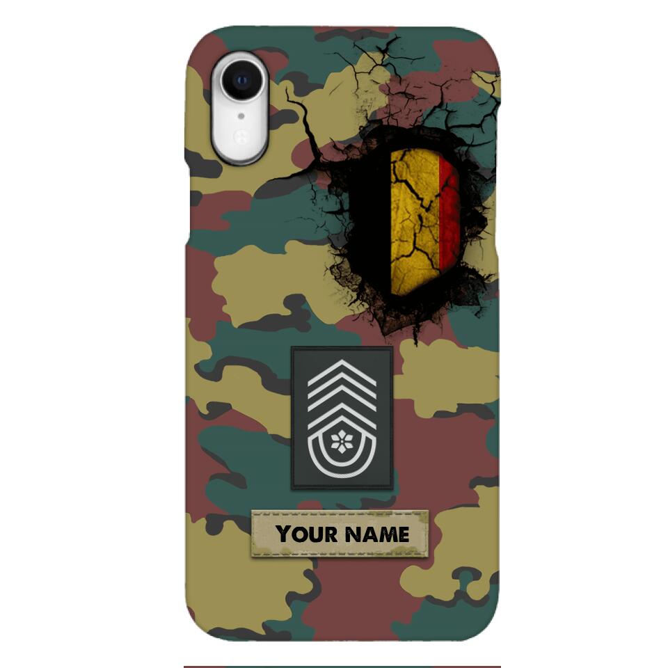 Personalized Belgium Army Veteran Camo Phone Case Printed 3C 0404