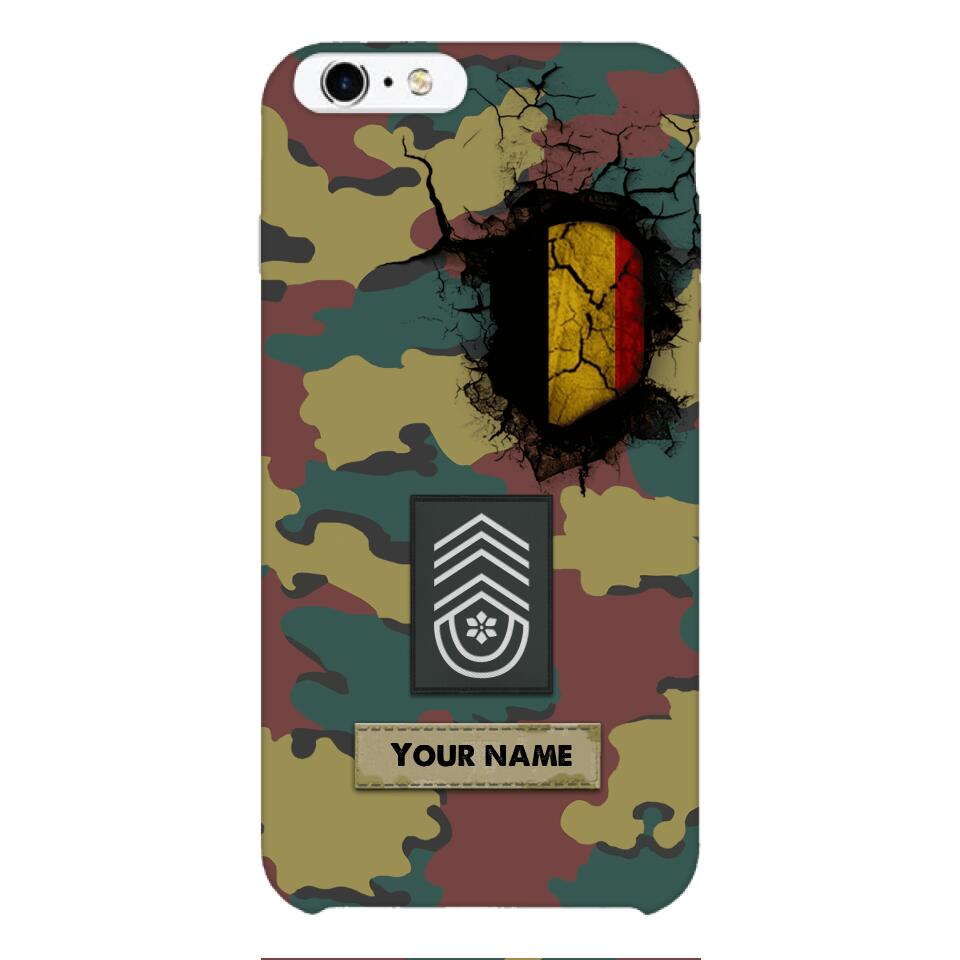 Personalized Belgium Army Veteran Camo Phone Case Printed 3C 0404