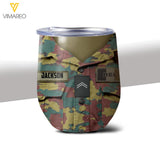 Personalized Belgian Soldier/Veterans Tumbler Printed 22APR-HQ04