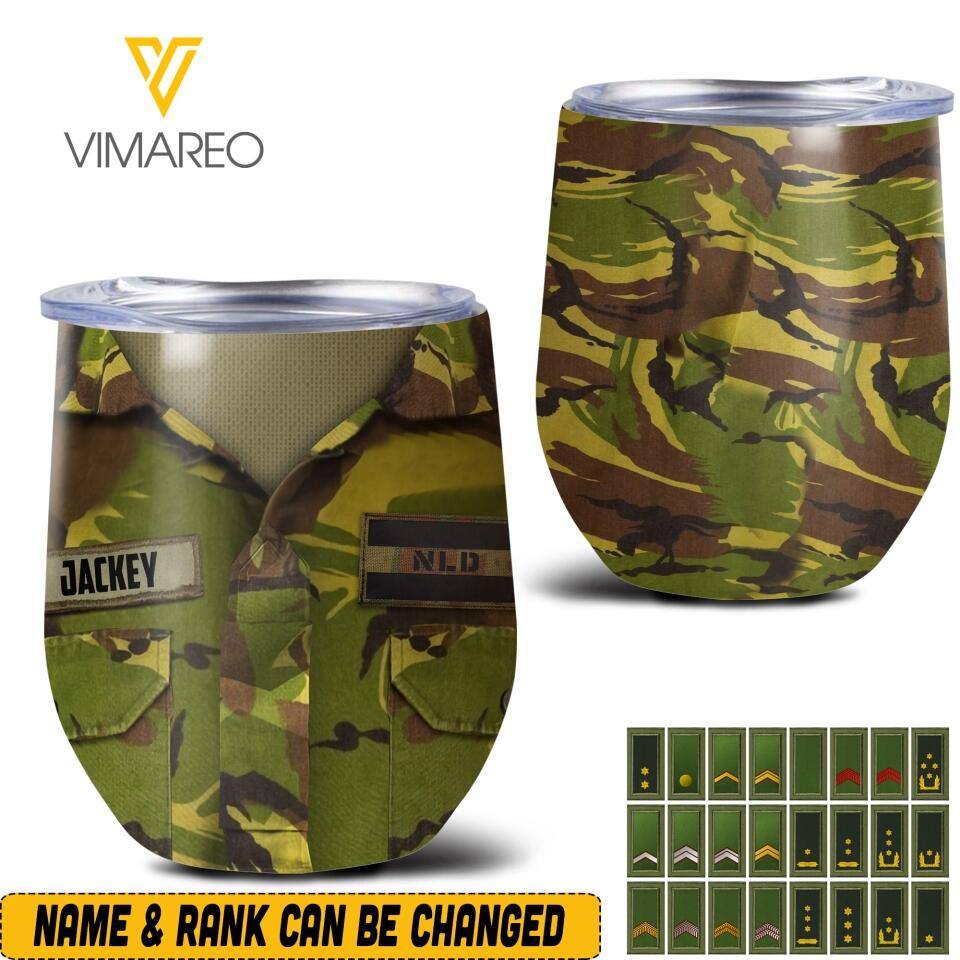 Personalized Netherland Soldier/Veterans Tumbler Printed 22APR-HQ04