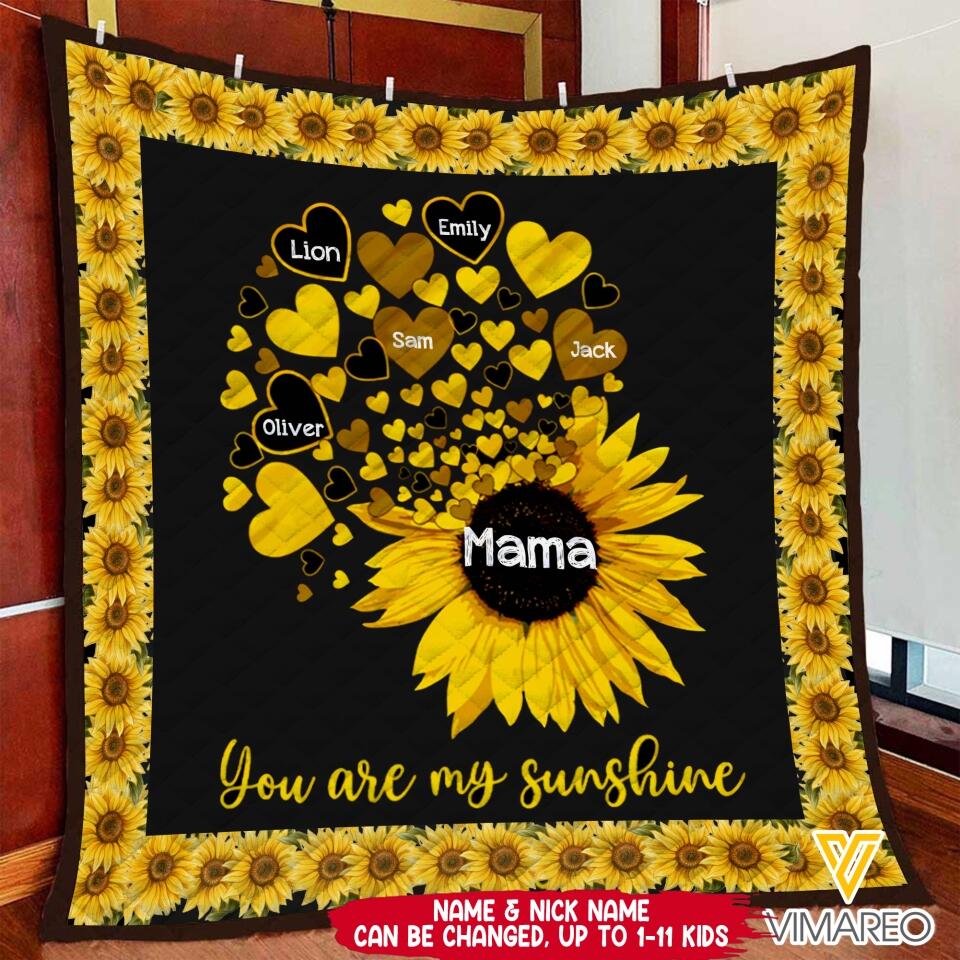 PERSONALIZED YOU ARE MY SUNSHINE QUILT BLANKET PRINTED 3N 0404