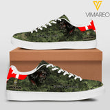 Personalized Canadian Solider Walk By Faith God Leather Shoes QTHC0404