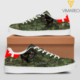 Personalized Canadian Solider Walk By Faith God Leather Shoes QTHC0404