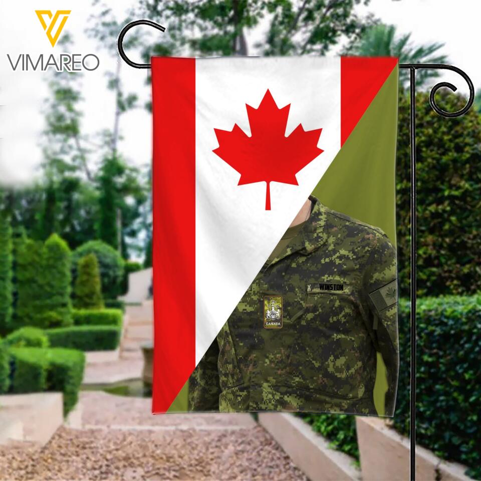 Personalized Canadian Soldier Garden Flag Printed 22APR-MQ04