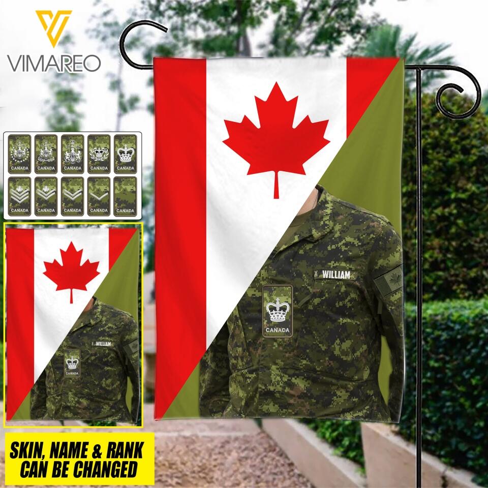 Personalized Canadian Soldier Garden Flag Printed 22APR-MQ04