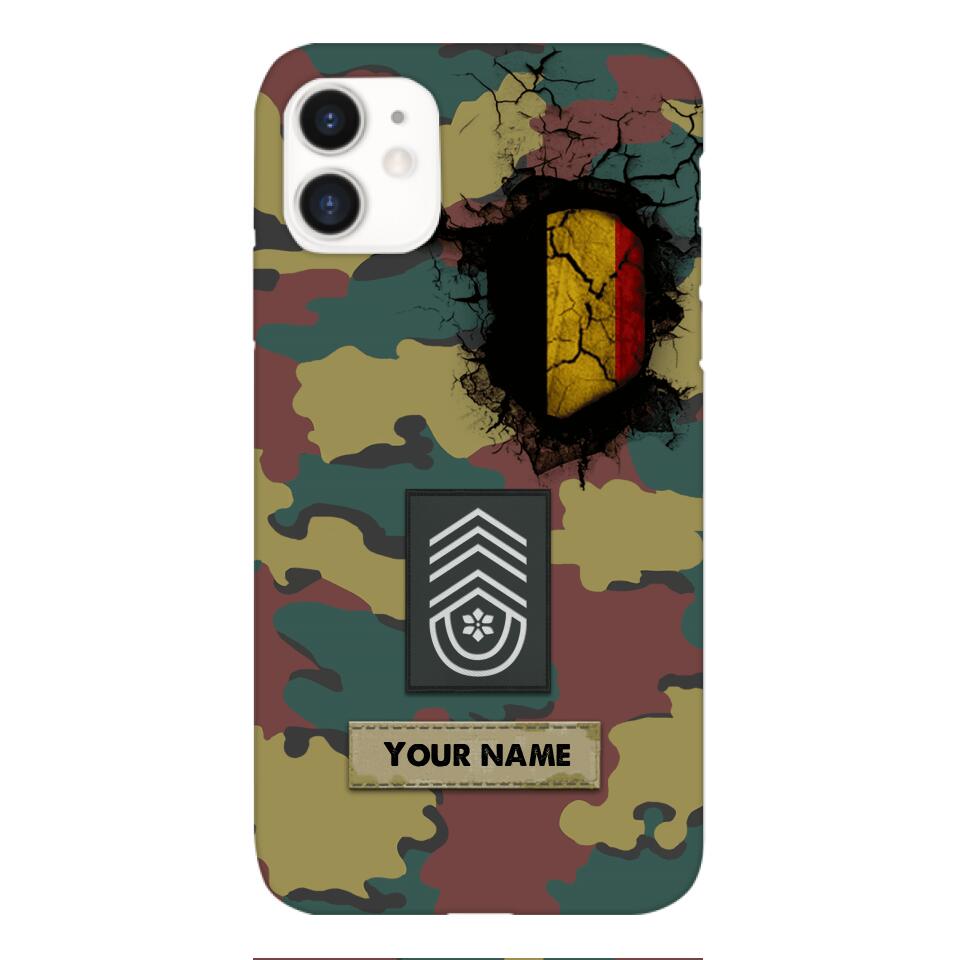 Personalized Belgium Army Veteran Camo Phone Case Printed 3C 0404