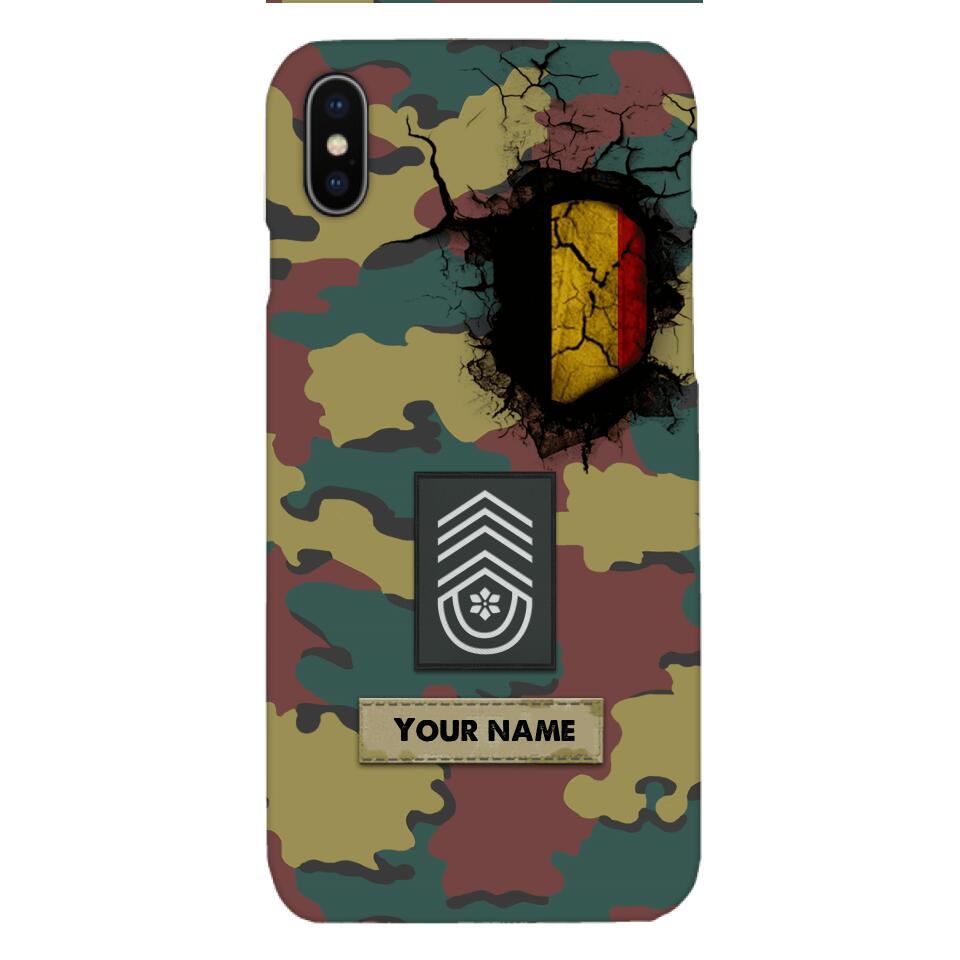 Personalized Belgium Army Veteran Camo Phone Case Printed 3C 0404