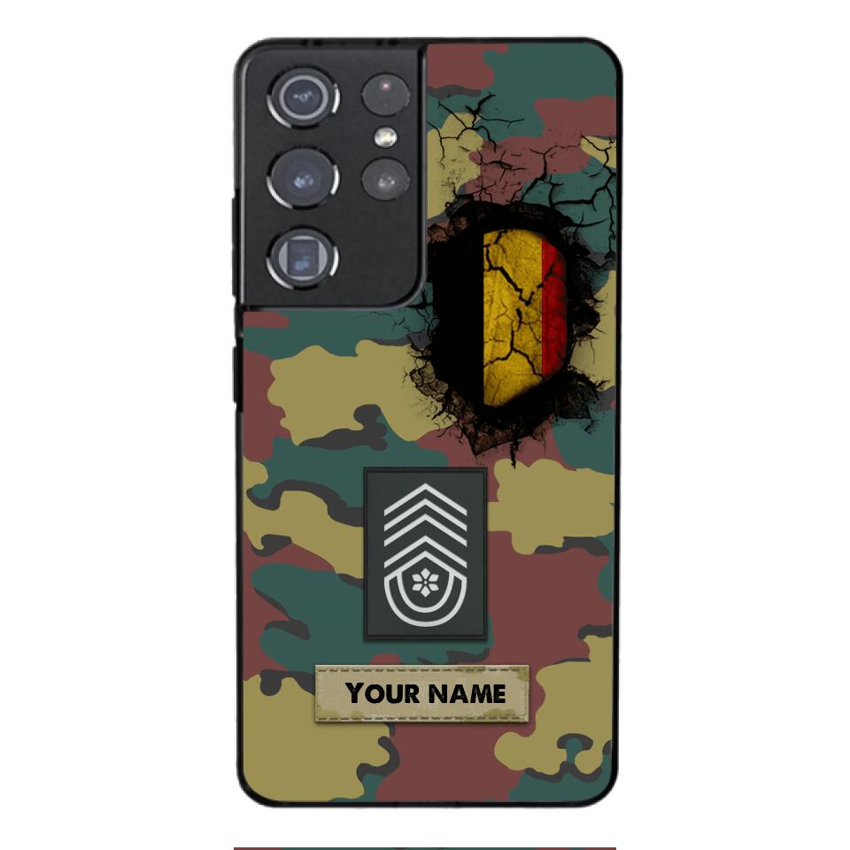 Personalized Belgium Army Veteran Camo Phone Case Printed 3C 0404