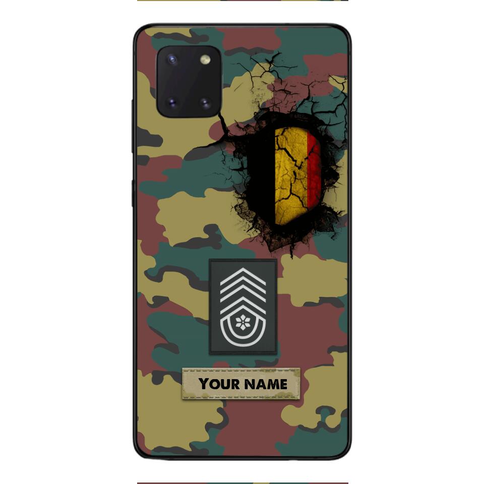 Personalized Belgium Army Veteran Camo Phone Case Printed 3C 0404