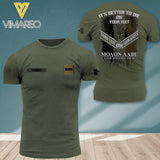 PERSONALIZED FRENCH SOLIDER ARMY WITH RANK IT'S BETTER TO DIE ON YOUR FEET TSHIRT PRINTED QTDT0504