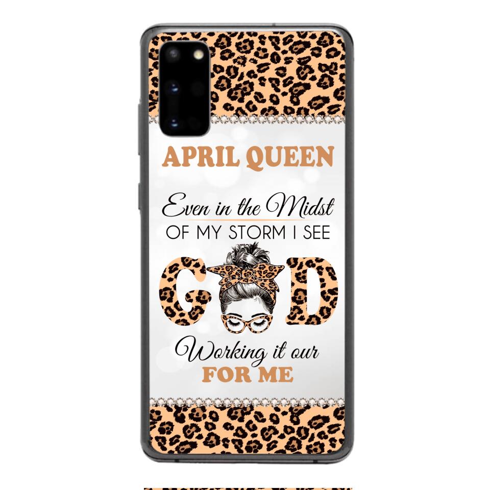 PERSONALIZED MONTH GIRL LEOPARD PHONECASE 3T 0504