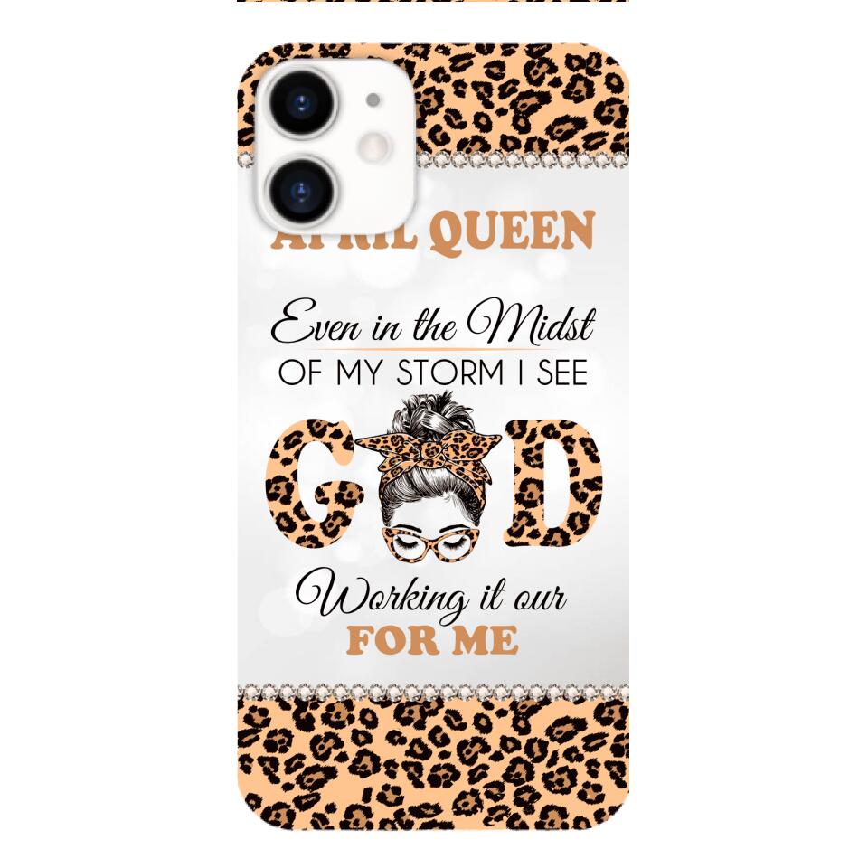 PERSONALIZED MONTH GIRL LEOPARD PHONECASE 3T 0504