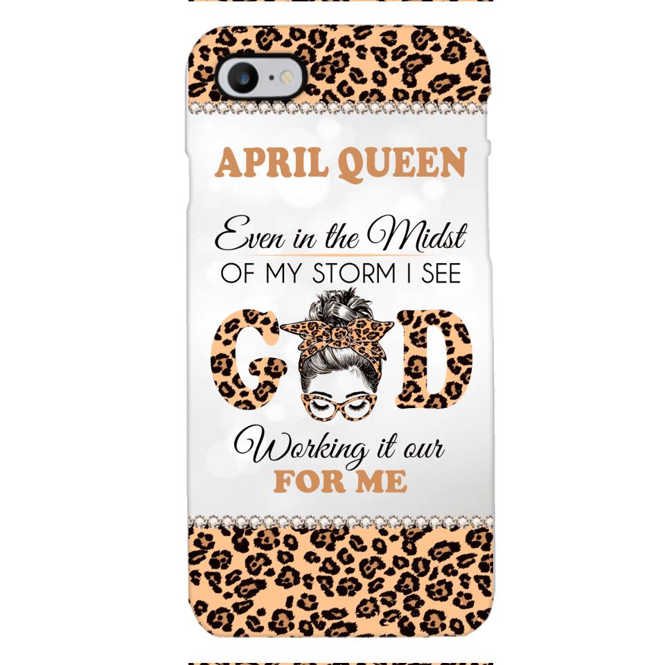 PERSONALIZED MONTH GIRL LEOPARD PHONECASE 3T 0504