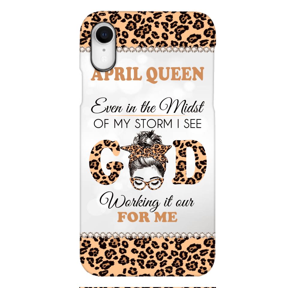 PERSONALIZED MONTH GIRL LEOPARD PHONECASE 3T 0504