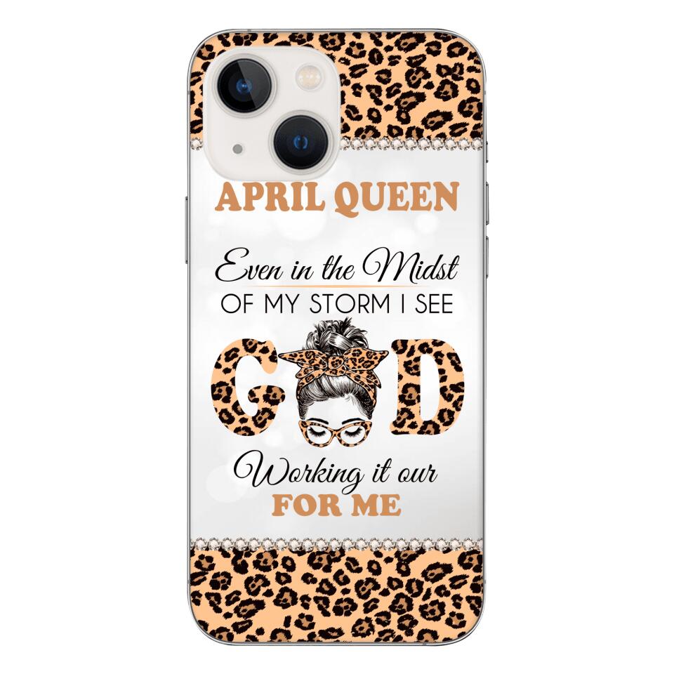 PERSONALIZED MONTH GIRL LEOPARD PHONECASE 3T 0504