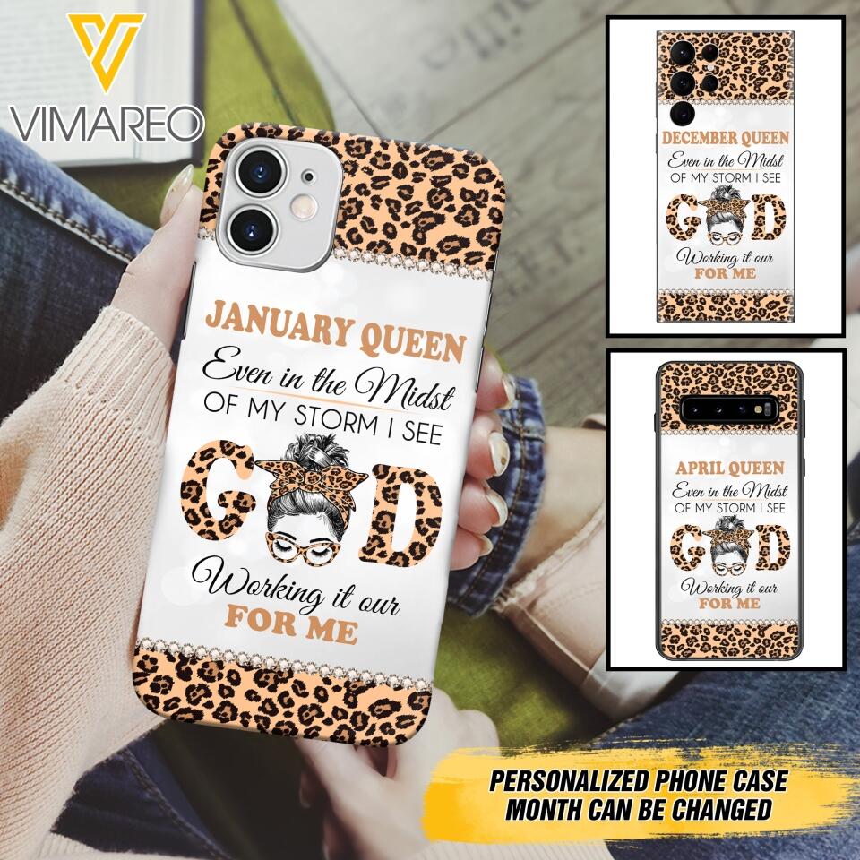 PERSONALIZED MONTH GIRL LEOPARD PHONECASE 3T 0504