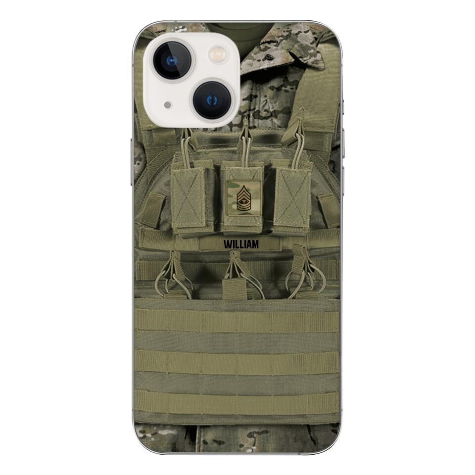 Personalized U.S Soldier Phone Case Printed 22APR-DT05