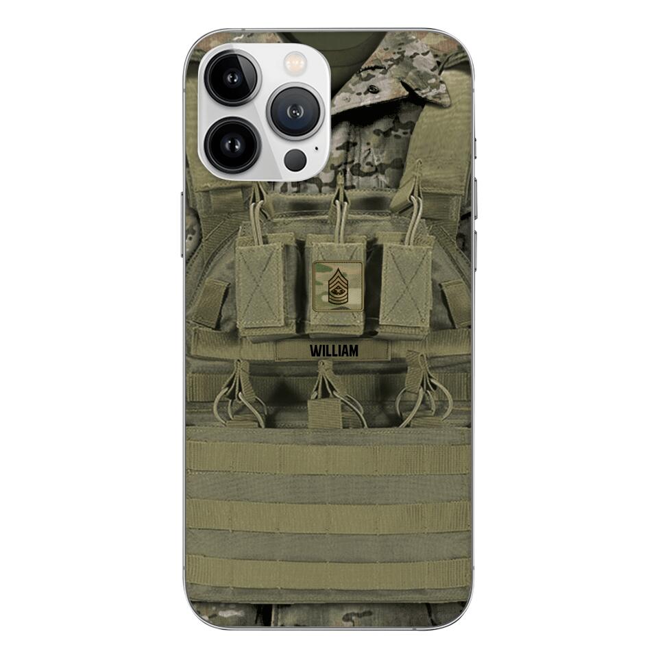 Personalized U.S Soldier Phone Case Printed 22APR-DT05