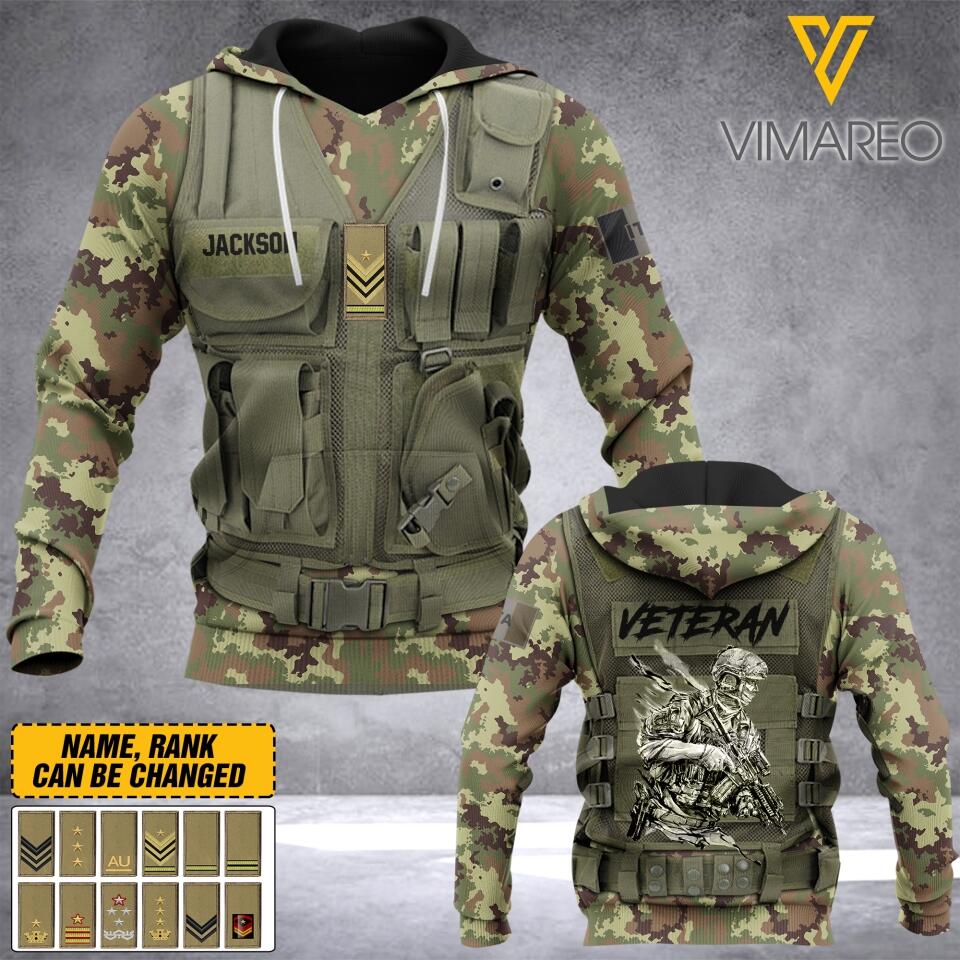 PERSONALIZED ITALIAN VETERAN CAMO HOODIE 3D PRINTED QTDT0504