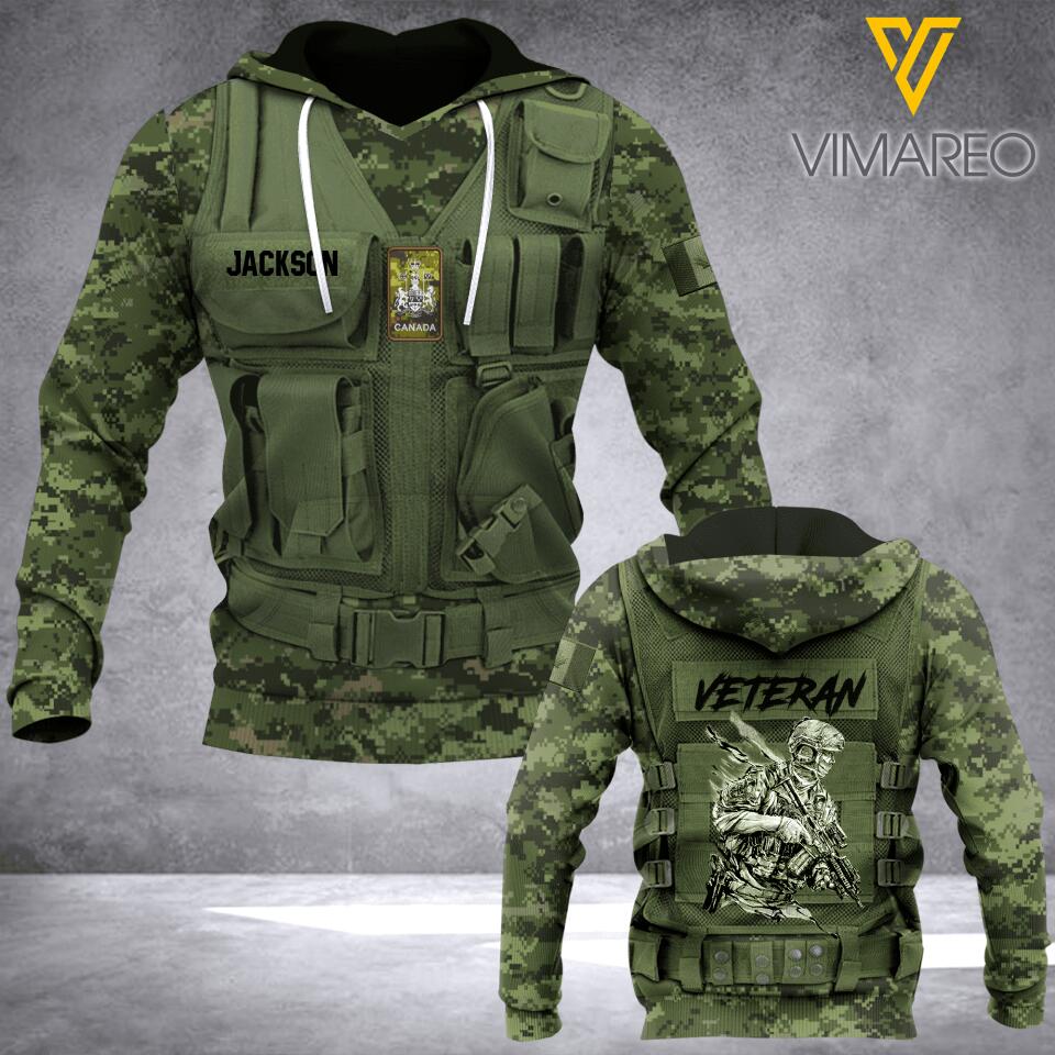 PERSONALIZED CANADIAN VETERAN CAMO HOODIE 3D PRINTED QTDT0504