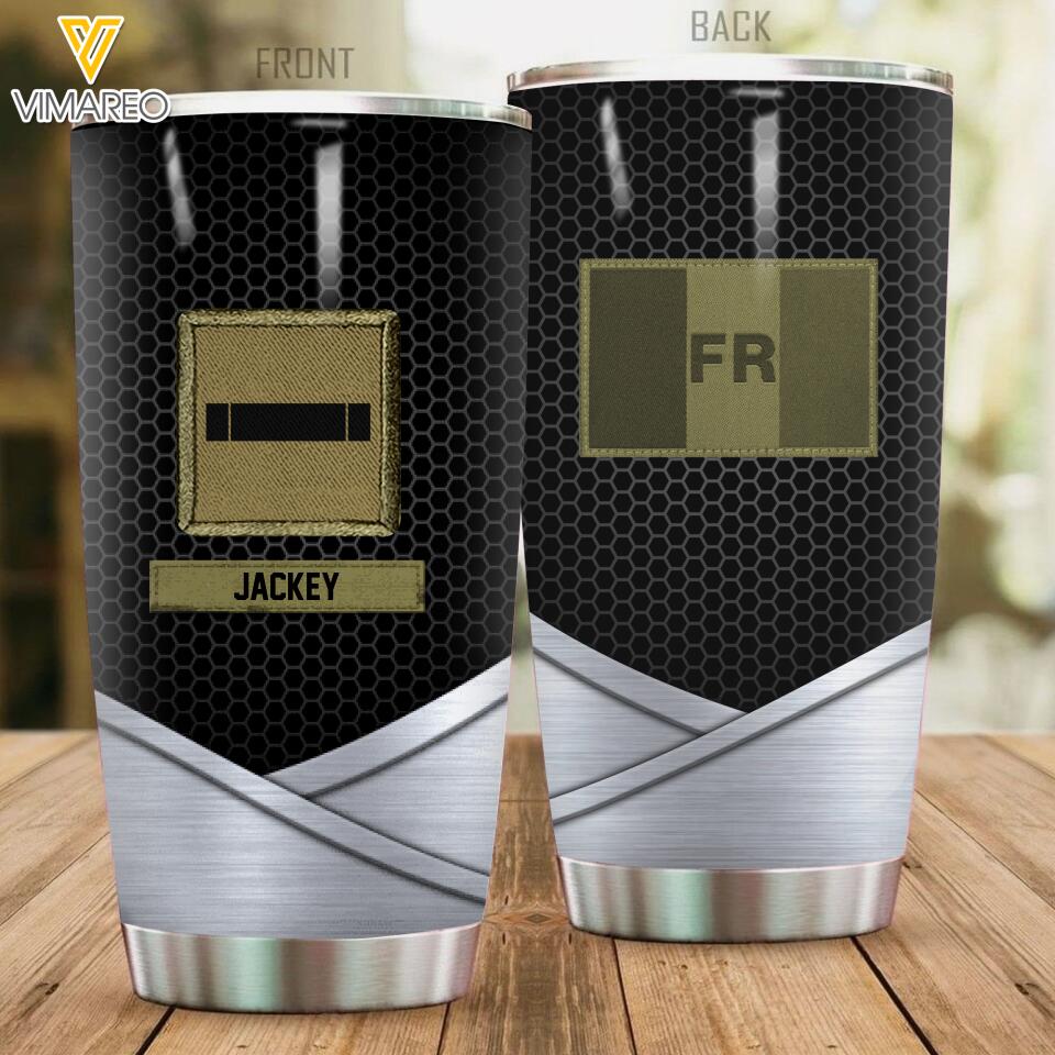 Personalized French Veterans/Soldier Tumbler Printed 22APR-LN05
