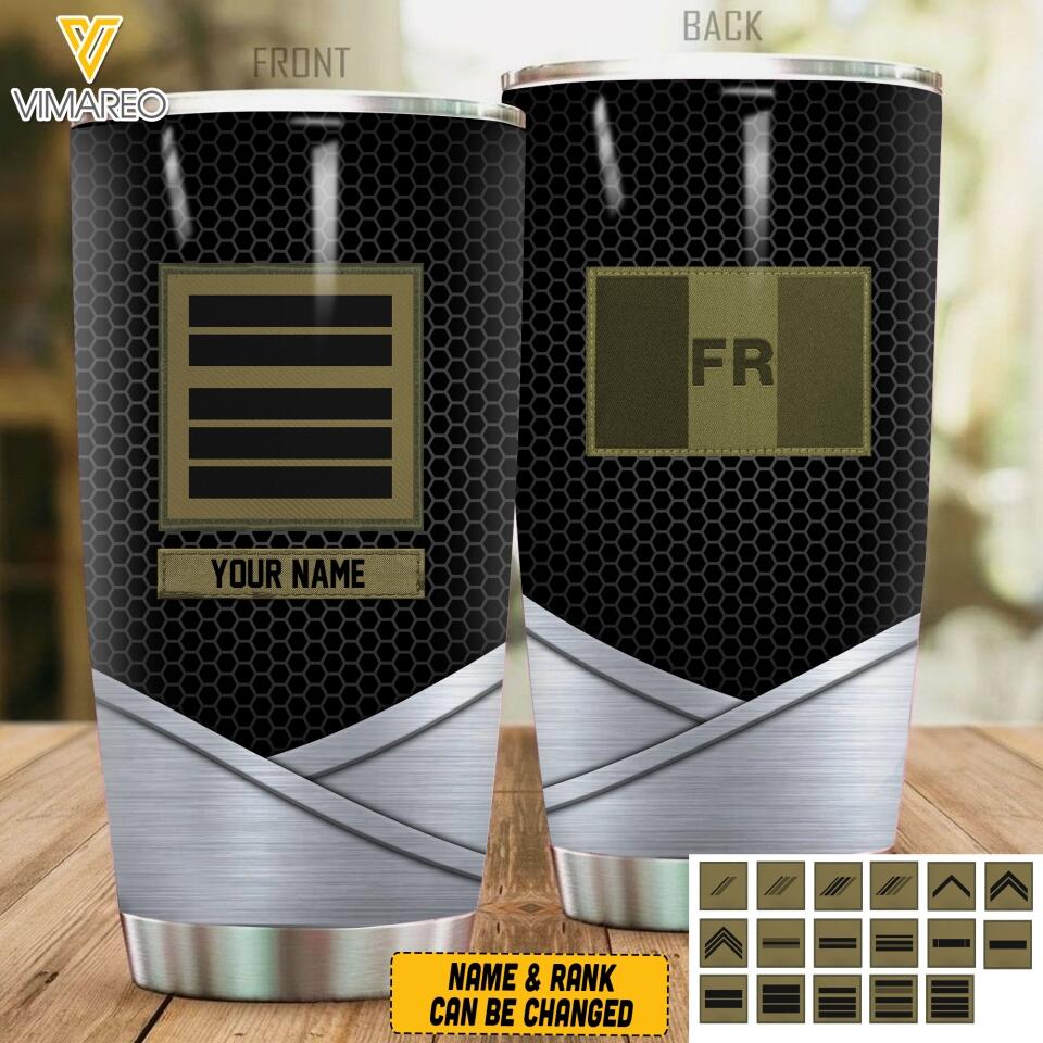Personalized French Veterans/Soldier Tumbler Printed 22APR-LN05